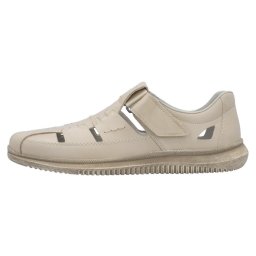Pantofi barbati, Rieker, 10453-60-Bej, casual, piele naturala, perforati, cu talpa joasa, bej (Marime: 46)