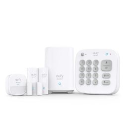 Set alarma smart wireless eufy senzor miscare, 2 senzori intrare, tastatura, Alb