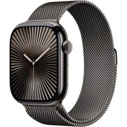 Apple Watch 10, GPS + Cellular, 46mm Titanium Case, Slate Milanese Loop- M/L