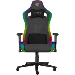 Scaun gaming Genesis TRIT 660, material textil, iluminare RGB, inaltime ajustabila, spatar ajustabil, Gri