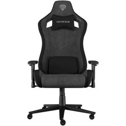 Scaun gaming Genesis Nitro 660, material textil, reglabil pe inaltime, greutate maxima suportata 150 kg, inaltime scaun reglabil 45 - 52 cm, spatar ajustabil 135°, dimensiuni roti 60mm, echipat cu piston cu gaz clasa 4, manere 2D, Negru-Gri