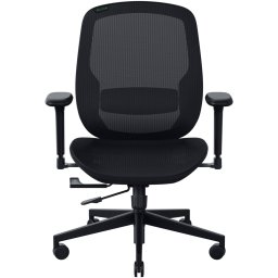 Scaun Razer Fujin, greutate maxima recomandata pana in 130kg, inaltima recomandata 170 - 200 cm, cotiere 4D, tetiera 3D adjustabila, piston pe gaz clasa 4, baza stea cu 5 picioare, Negru