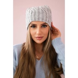 Kesi Cap with fleece Paulina K227 light gray