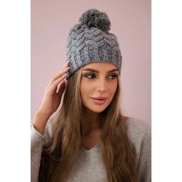 Kesi Cap with fleece Waleria K307 light gray