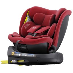 Scaun Auto B-Joy DELUXE BUF BOOF iSIZE Red cu Isofix pozitie somn 155 grade rotativ 360 grade 40-150 cm
