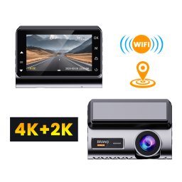 Camera auto iSEN H002, ecran IPS 3 , 4K 30fps fata 2K spate, control prin aplicatie WiFi, urmarire GPS, senzor G, time-lapse, monitorizare parcare, camera fata spate