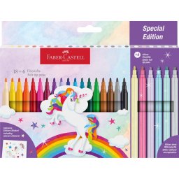 Carioca unicorni Faber-Castell, 18 + 6 culori /set