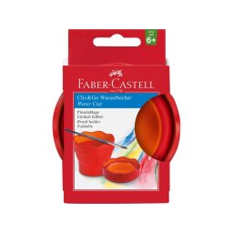 Pahar pentru pictură simplu Click-Go Faber-Castell, rosu