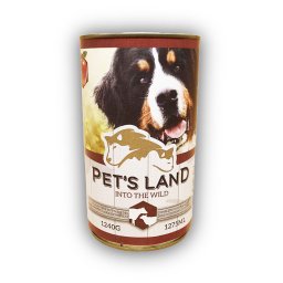 Hrana umeda premium pentru caini cu vita si miel, Pet s Land, 1240 g