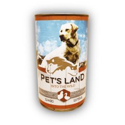 Hrana umeda premium pentru caini cu pasare, Pet s Land, 1240 g