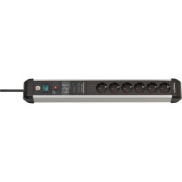 Prelungitor Brennenstuhl Premium-Protect-Line 6-way power strip (black/aluminium, 5 metres, 60,000A surge protection)