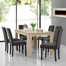 Set OakGE masa bucatarie cu 6 scaune multicolor [en.casa] HausGarden Leisure