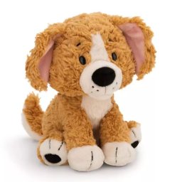 Nici: Cățeluș de pluș, așezat - maro, 25 cm