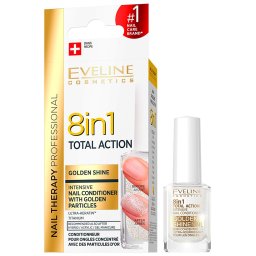 Tratament Unghii 8 in 1 Total Action Golden Shine Eveline Cosmetics, Regenerare Instant cu Particule de Aur