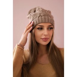 Kesi Cap with fleece Sylwia K244 dark beige