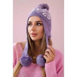 Kesi Women's long eared cap Balbina K381 purple
