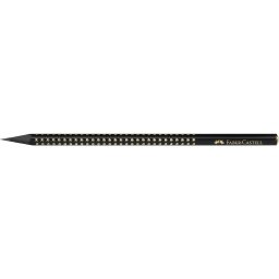 Creion grafit B triunghiular grip sparkle lemn negru Faber-Castell, midnight gold