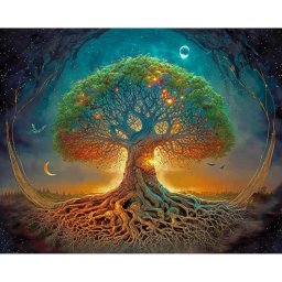 Set pictura pe numere, cu sasiu, Radacini cosmice, 40x50 cm