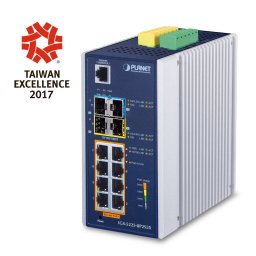 Switch PLANET IGS-5225-8P2S2X network switch Managed L3 Gigabit Ethernet (10/100/1000) Power over Ethernet (PoE) Blue, Silver