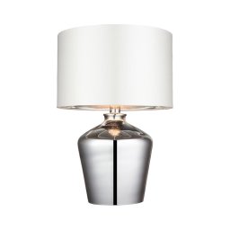 Lampă de masă Endon 61198 WALDORF 1xE27/10W/230V crom lucios/alb