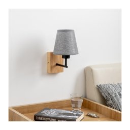 Lampă de perete Brilagi NUBILA WOOD 1xE27/25W/230V stejar/gri