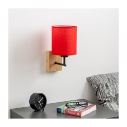 Lampă de perete Brilagi NUBILA WOOD 1xE27/25W/230V stejar/roșu