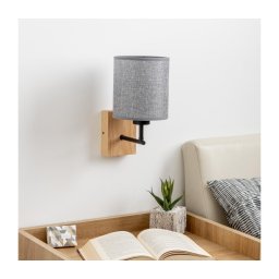 Lampă de perete Brilagi NUBILA WOOD 1xE27/25W/230V stejar/gri
