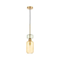 Lustră pe cablu MOLLY 1xE14/40W/230V d. 12 cm auriu/portocaliu/verde
