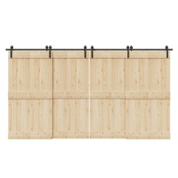 Set feronerie pentru usi glisante, negru, 200 cm, otel GartenMobel Dekor