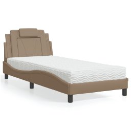 Pat cu saltea, cappuccino, 80x200 cm piele ecologica GartenMobel Dekor