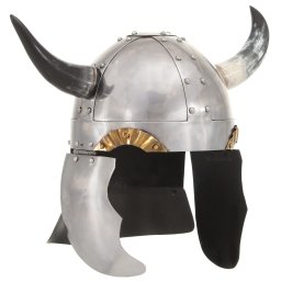 Coif de viking fantezie, jocuri de rol, argintiu, otel GartenMobel Dekor