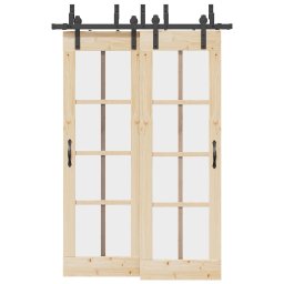 Set feronerie pentru usi glisante, negru, 152,5 cm, otel GartenMobel Dekor