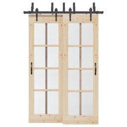 Set feronerie pentru usi glisante, negru, 152,5 cm, otel GartenMobel Dekor