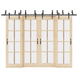 Set feronerie pentru usi glisante, negru, 305 cm, otel GartenMobel Dekor