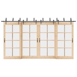 Set feronerie pentru usi glisante, negru, 427 cm, otel GartenMobel Dekor