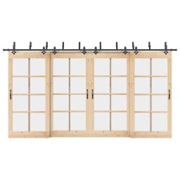Set feronerie pentru usi glisante, negru, 427 cm, otel GartenMobel Dekor