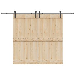 Set feronerie pentru usi glisante, negru, 305 cm, otel GartenMobel Dekor