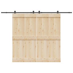 Set feronerie pentru usi glisante, negru, 305 cm, otel GartenMobel Dekor