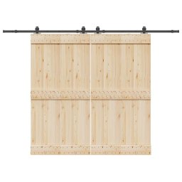 Set feronerie pentru usi glisante, negru, 305 cm, otel GartenMobel Dekor