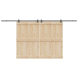 Set feronerie pentru usi glisante, negru, 427 cm, otel GartenMobel Dekor