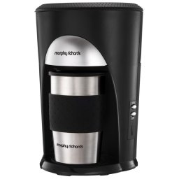Cafetiera Morphy Richards Coffee On The Go, 0.3l, Cana termica de calatorie, 500 W, Oprire automata, Negru-Argintiu