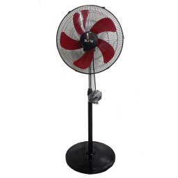 Ventilator cu picior Elite EFS-1304, 100W, 45 cm, 3 viteze, 5 pale, Baza rotunda, Negru/Rosu