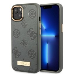 Husa Guess GUHMP13MSAPSTG iPhone 13 6.1" grey/grey hardcase Peony Logo Plate MagSafe