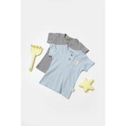 Set 2 tricouri bamboo, blue, babycosy, 50% bumbac+50%bambus (marime: 18-24 luni)