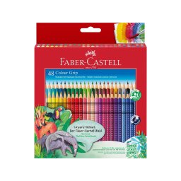 Creioane colorate triunghiulare grip 2001 Faber-Castell, 48 culori/set