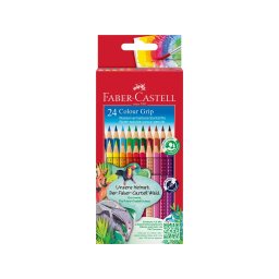 Creioane colorate triunghiulare grip 2001 Faber-Castell, 24 culori/set