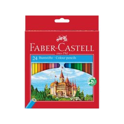 Creioane colorate hexagonale Faber-Castell, 24 culori/set