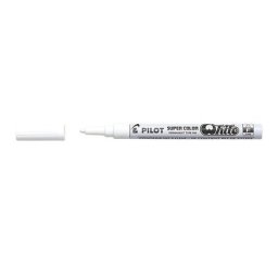 Marker permanent Pilot Super Color Fine varf rotund 3 mm alb