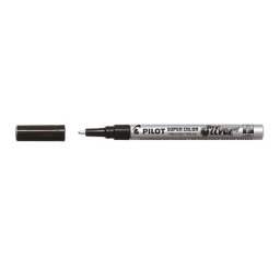 Marker permanent Pilot Super Color Fine varf rotund 1.0 mm argintiu