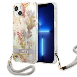 Husa Guess GUHCP13SHFLSU iPhone 13 mini 5.4" purple/purple hardcase Flower Strap